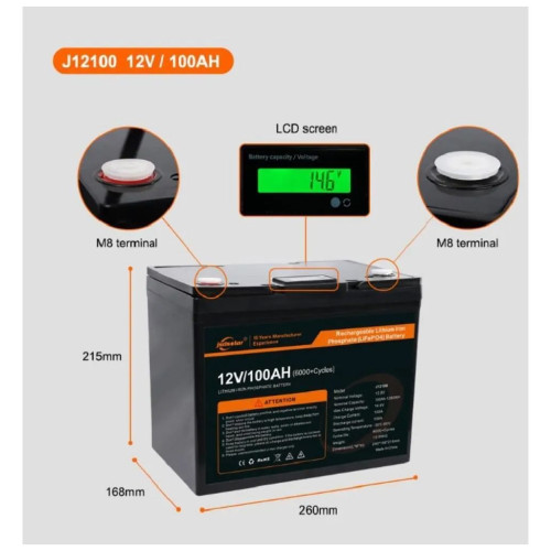 Батарея LiFePo4 JSDS 12.8V 100Ah LED (JSDS12100LED)