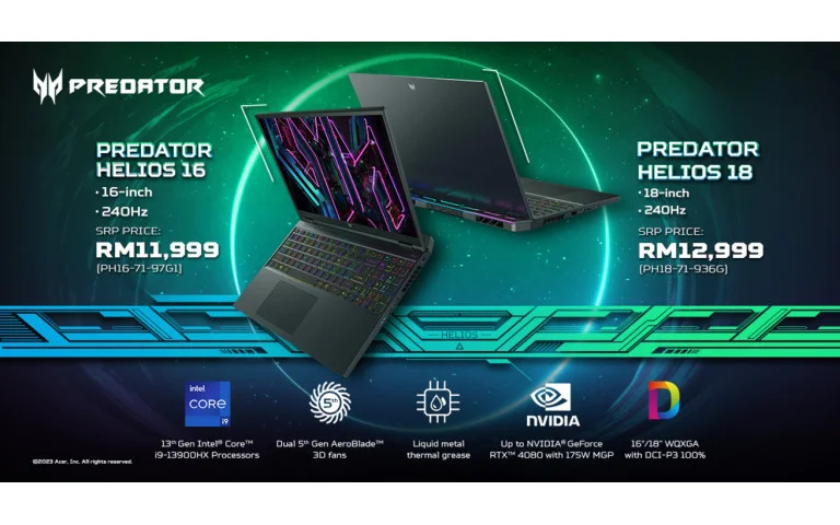 Оновлена модель Helios 18 із нової геймерської серії ноутбуків Acer Predator.