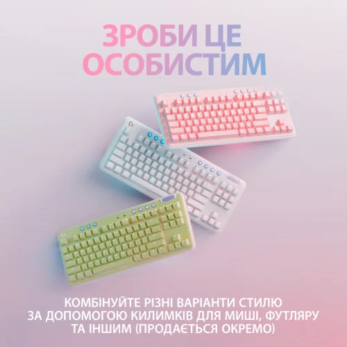 Клавіатура Logitech G715 Aurora Wireless Gaming GX Red Lightspeed/Bluetooth UA Off-White (920-010692)
