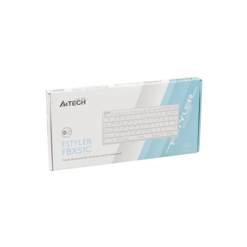 Клавіатура A4Tech FBX51C Wireless/Bluetooth White (FBX51C White)