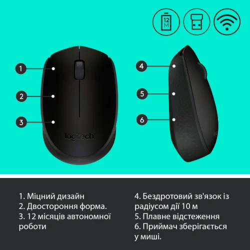 Мишка Logitech M171 Black (910-004424)