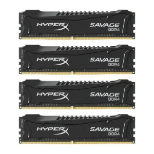 Модуль памяті для компютера DDR4 64GB (4x16GB) 2666 MHz HyperX Savage BLACK Kingston Fury (ex.HyperX) (HX426C15SBK4/64)