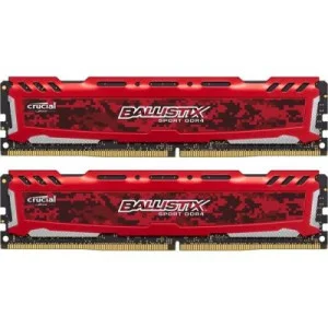 Модуль памяті для компютера DDR4 16GB (2x8GB) 2666 MHz Ballistix Sport Red Micron (BLS2C8G4D26BFSE)