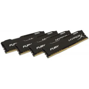Модуль памяті для компютера DDR4 64GB (4x16GB) 2666 MHz HyperX FURY Black Kingston Fury (ex.HyperX) (HX426C16FBK4/64)