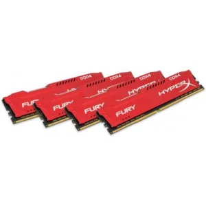 Модуль памяті для компютера DDR4 64GB (4x16GB) 2666 MHz HyperX FURY Red Kingston Fury (ex.HyperX) (HX426C16FRK4/64)