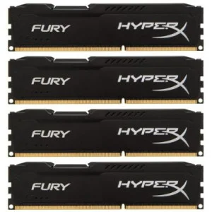 Модуль памяті для компютера DDR4 64GB (4x16GB) 2933 MHz HyperX FURY Black Kingston Fury (ex.HyperX) (HX429C17FBK4/64)