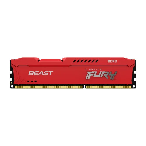 Модуль памяті для компютера DDR3 8GB 1600 MHz Fury Beast Red Kingston Fury (ex.HyperX) (KF316C10BR/8)