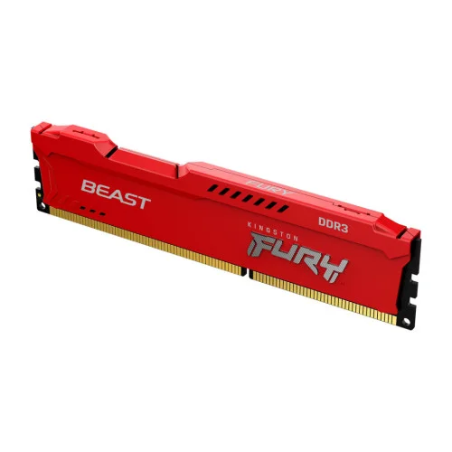 Модуль памяті для компютера DDR3 8GB 1600 MHz Fury Beast Red Kingston Fury (ex.HyperX) (KF316C10BR/8)