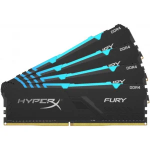 Модуль памяті для компютера DDR4 64GB (4x16GB) 3200 MHz Fury RGB Black Kingston Fury (ex.HyperX) (HX432C16FB3AK4/64)