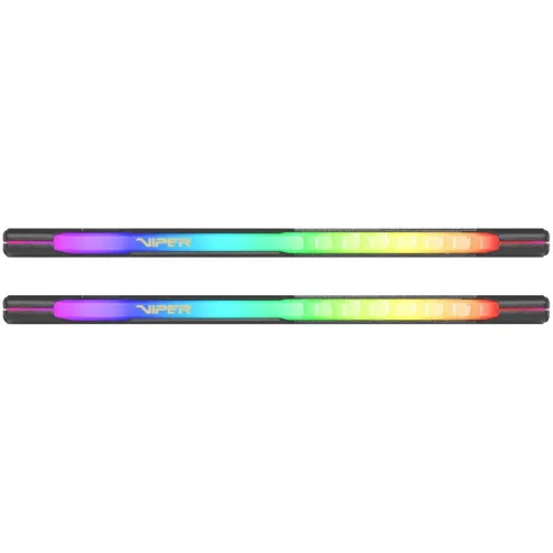 Модуль памяті для компютера DDR4 16GB (2x8GB) 3200 MHz Viper Steel RGB Black Patriot (PVSR416G320C8K)