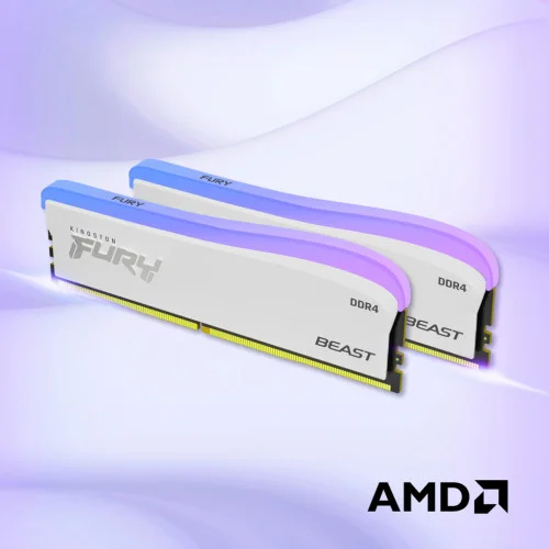 Модуль памяті для компютера DDR4 16GB 3200 MHz Beast White RGB SE Kingston Fury (ex.HyperX) (KF432C16BWA/16)