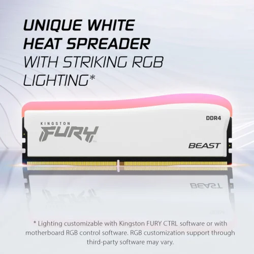 Модуль памяті для компютера DDR4 16GB 3200 MHz Beast White RGB SE Kingston Fury (ex.HyperX) (KF432C16BWA/16)