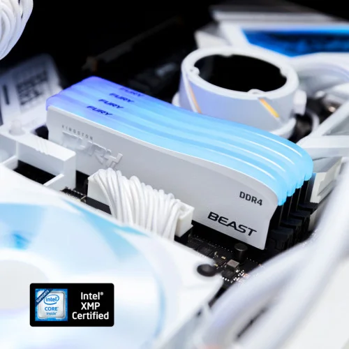 Модуль памяті для компютера DDR4 16GB 3200 MHz Beast White RGB SE Kingston Fury (ex.HyperX) (KF432C16BWA/16)