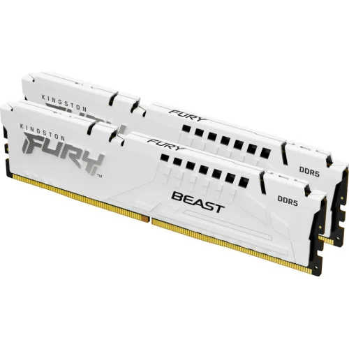 Модуль памяті для компютера DDR5 32GB (2x16GB) 6000 MHz FURY Beast White Kingston Fury (ex.HyperX) (KF560C40BWK2-32)