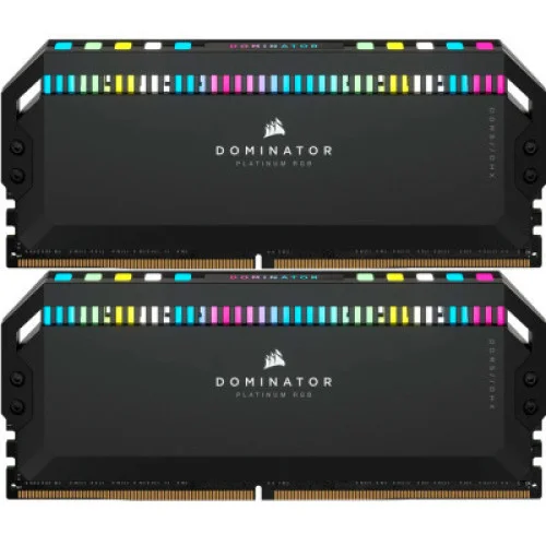 Модуль памяті для компютера DDR5 32GB (2x16GB) 6000 MHz Dominator Platinum RGB Black Corsair (CMT32GX5M2E6000C36)