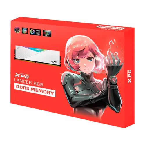 Модуль памяті для компютера DDR5 32GB (2x16GB) 5200 MHz XPG Lancer RGB White ADATA (AX5U5200C3816G-DCLARWH)