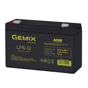 Батарея до ДБЖ Gemix 6В 12Ач (LP6-12)