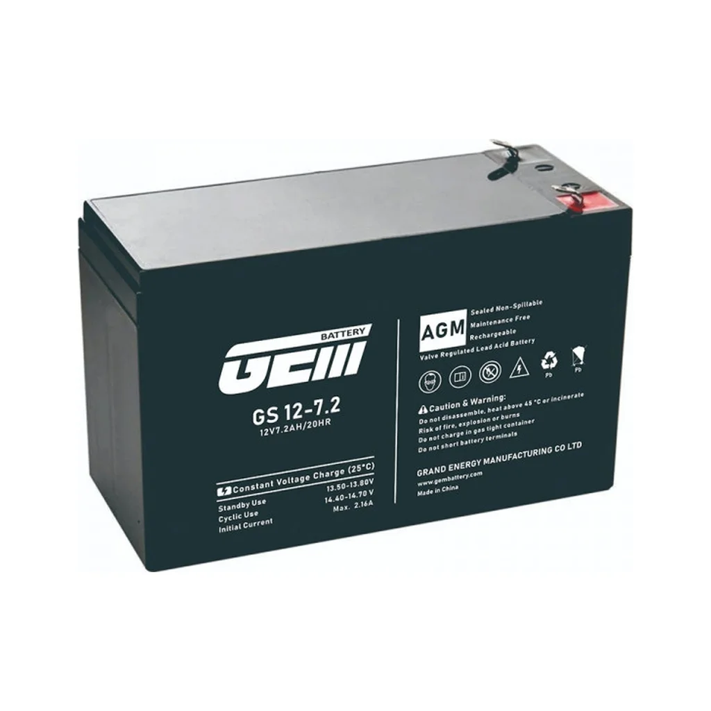 Батарея до ДБЖ GEM GS 12V-7.2Ah (GS 12-7.2)