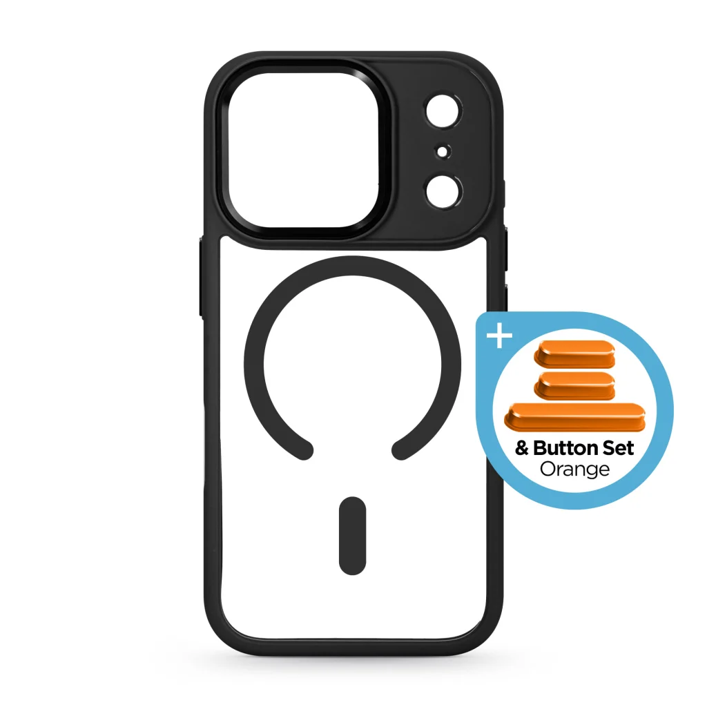 Чохол до мобільного телефона Armorstandart Unit-C MagCase Apple iPhone 17 Pro Black + Orange Button Set (ARM90585)