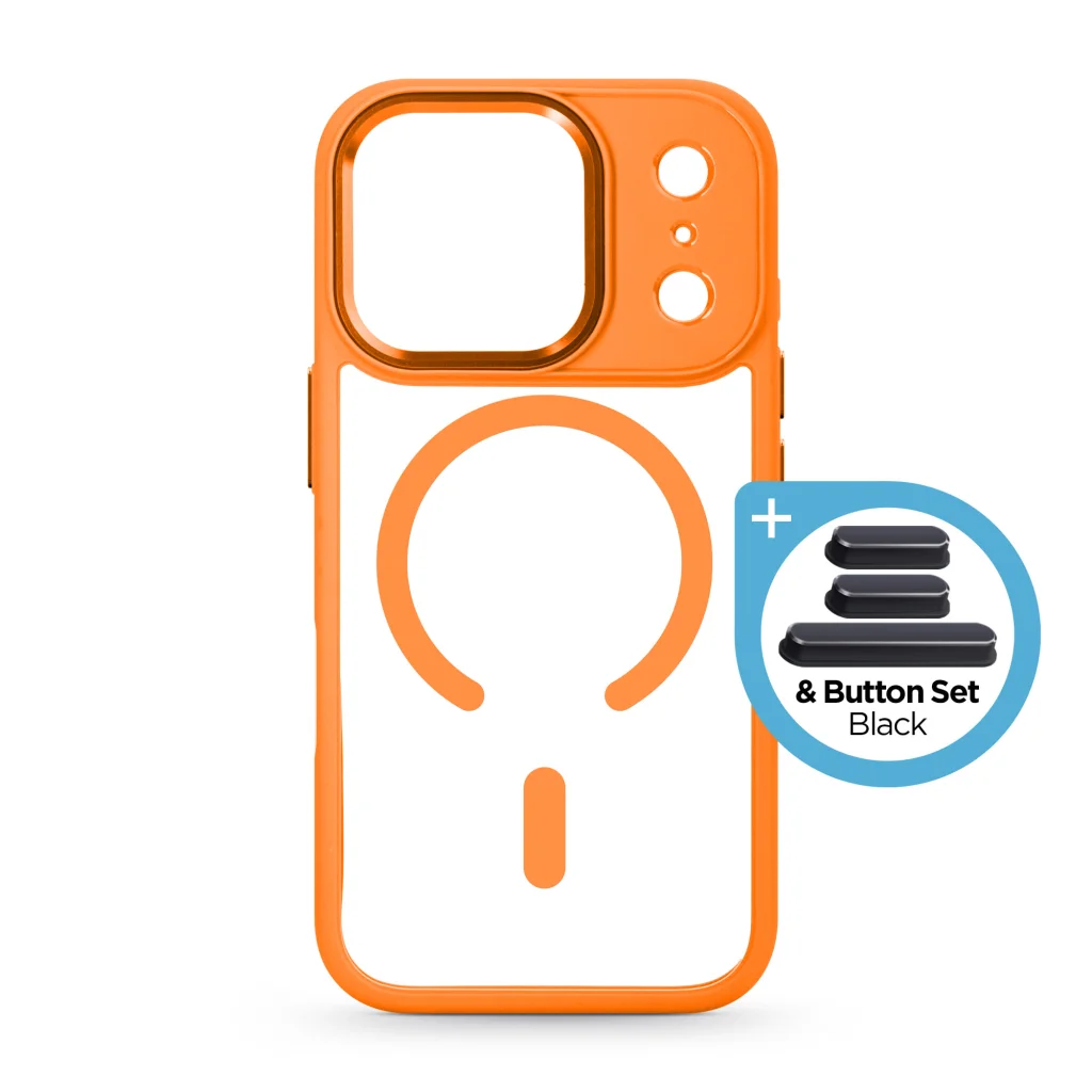 Чохол до мобільного телефона Armorstandart Unit-C MagCase Apple iPhone 17 Pro Orange + Black Button Set (ARM90588)