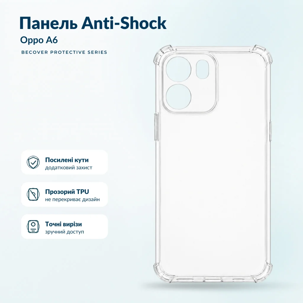 Чохол до мобільного телефона BeCover Anti-Shock Oppo A6 Clear (716091)