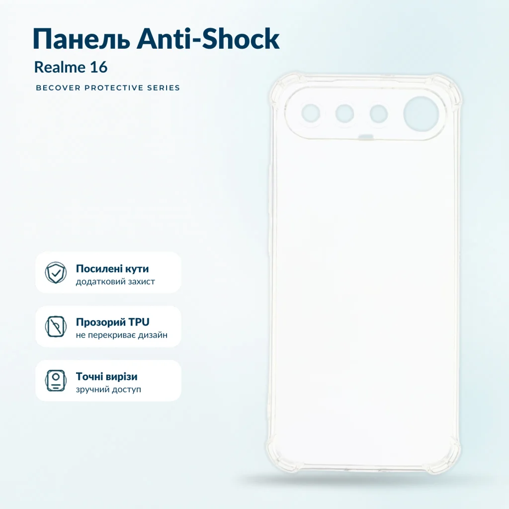 Чохол до мобільного телефона BeCover Anti-Shock Realme 16 Clear (716087)