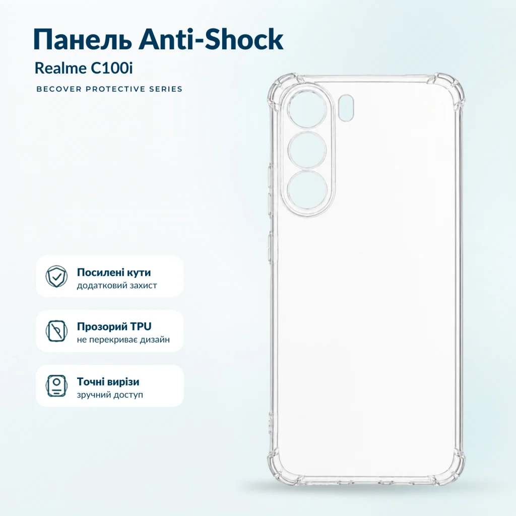 Чохол до мобільного телефона BeCover Anti-Shock Realme C100i Clear (716089)