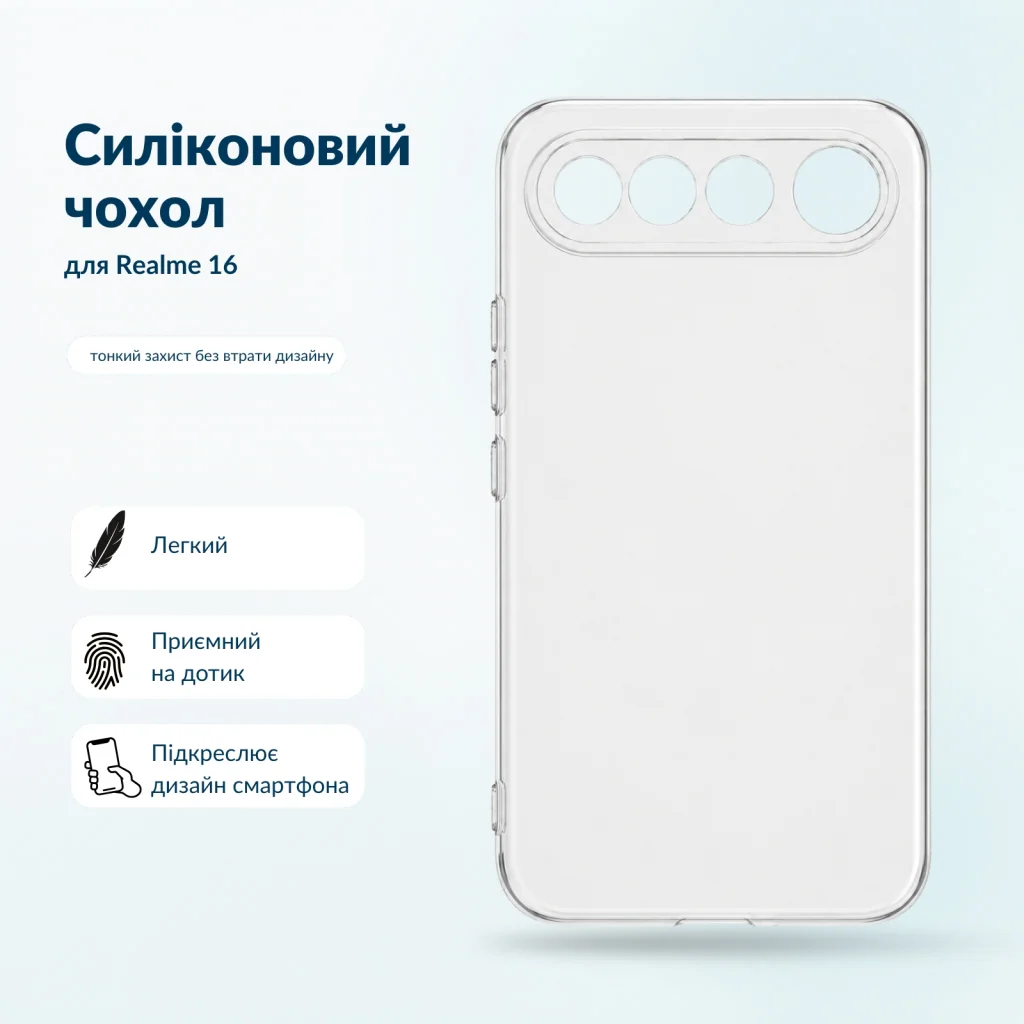 Чохол до мобільного телефона BeCover Silicone Realme 16 Transparent (716062)