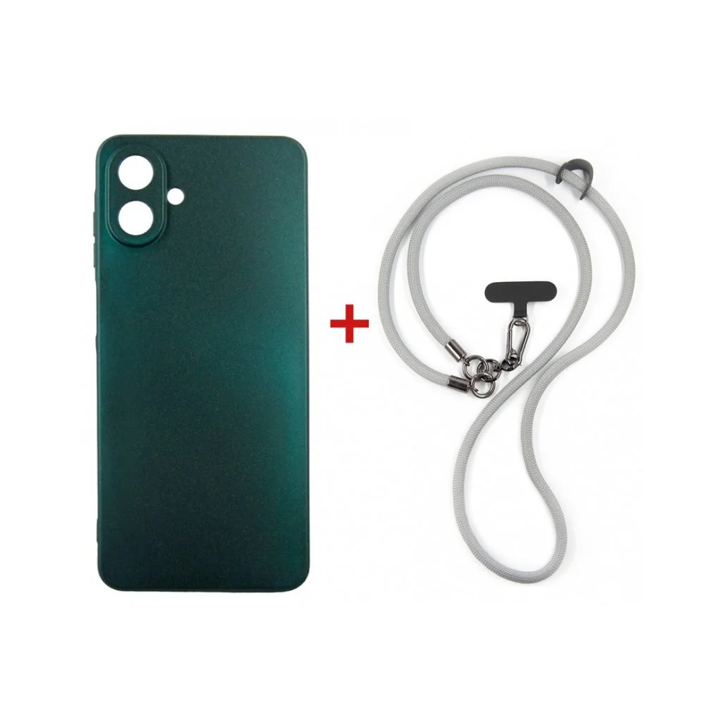 Чохол до мобільного телефона Dengos Case + Cross-body Strap Samsung Galaxy A07 Green+Grey (DG-KM-CCRB-17)