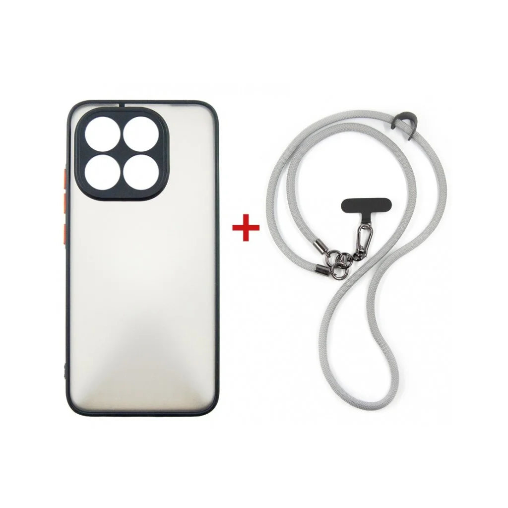 Чохол до мобільного телефона Dengos Case + Cross-body Strap Xiaomi 15T Black+Grey (DG-KM-CCRB-55)