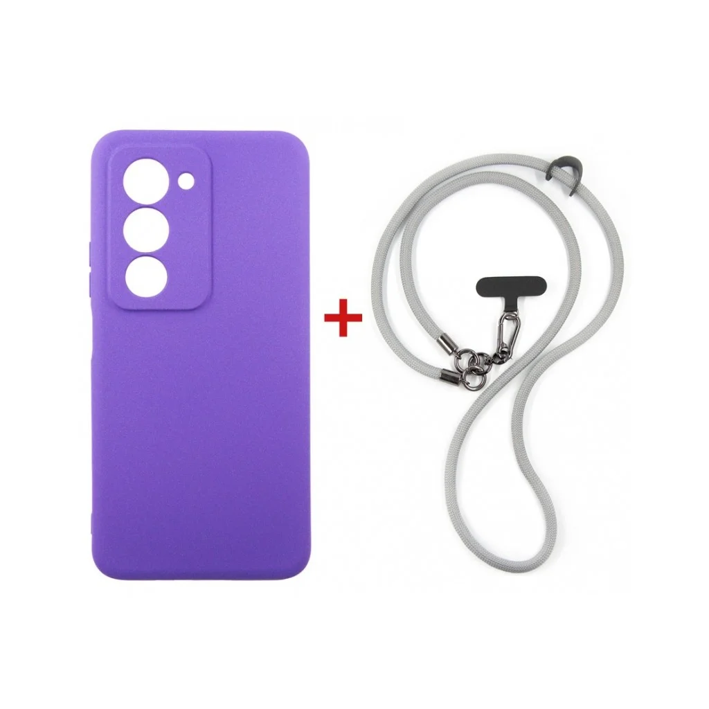 Чохол до мобільного телефона Dengos Case + Cross-body Strap Xiaomi Redmi 15 Purple+Grey (DG-KM-CCRB-45)