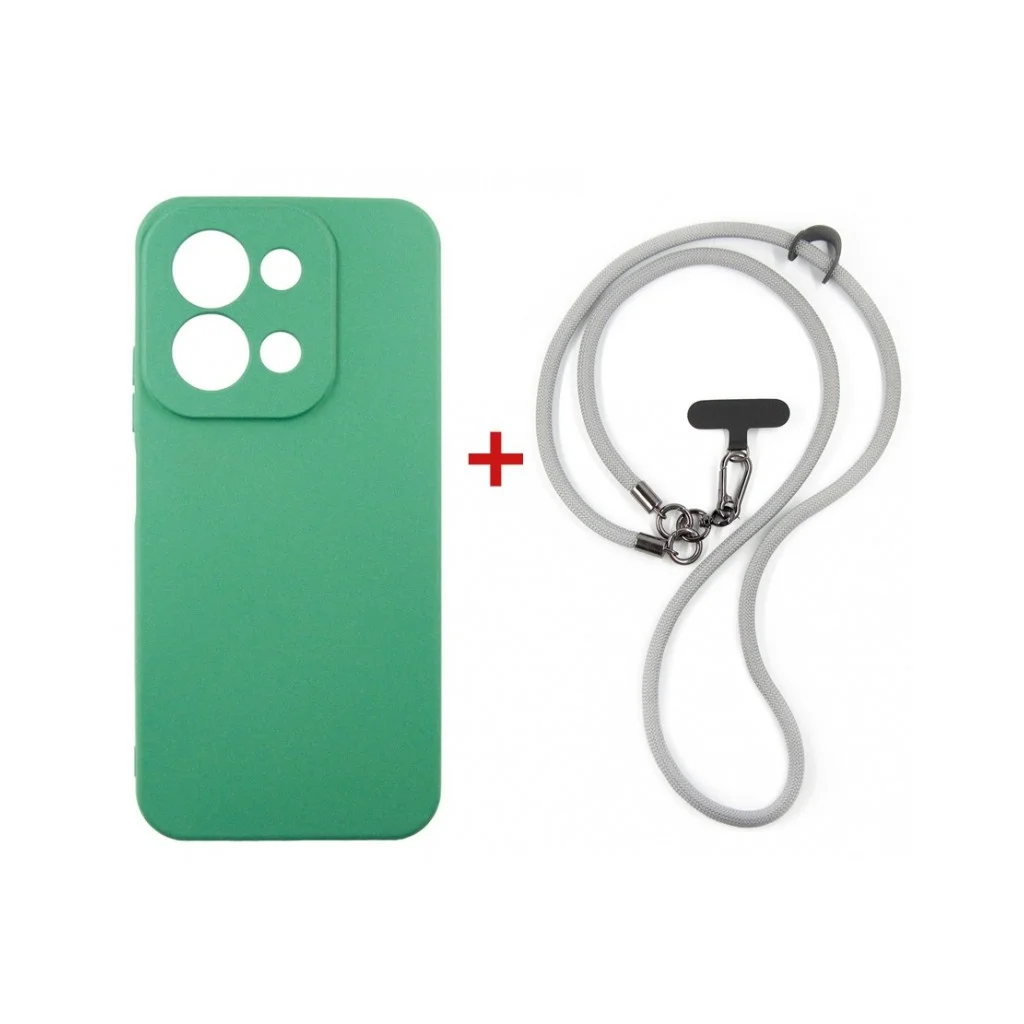 Чохол до мобільного телефона Dengos Case + Cross-body Strap Xiaomi Redmi 15C Mint+Grey (DG-KM-CCRB-49)