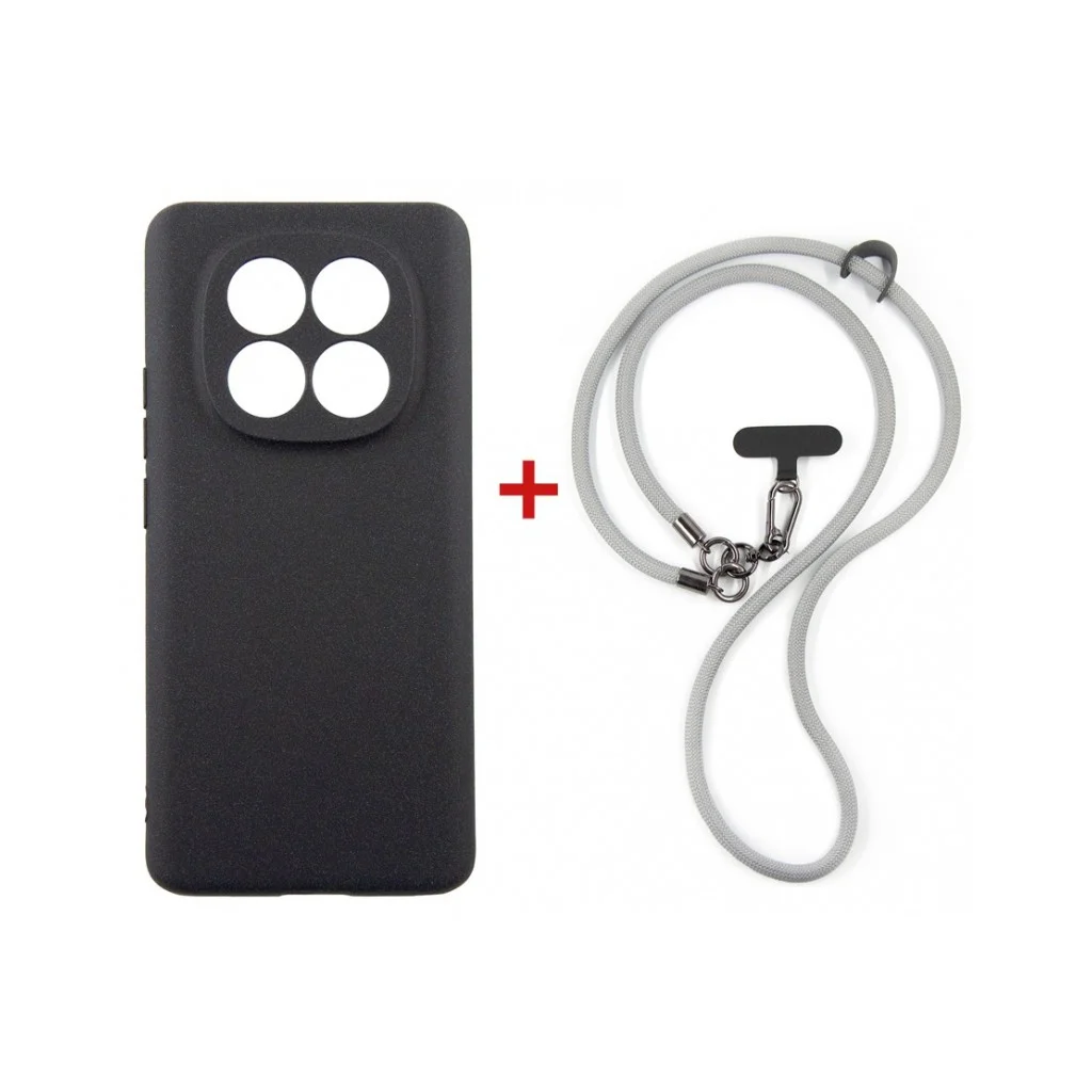 Чохол до мобільного телефона Dengos Case + Cross-body Strap Xiaomi Redmi Note 15 Black+Grey (DG-KM-CCRB-33)