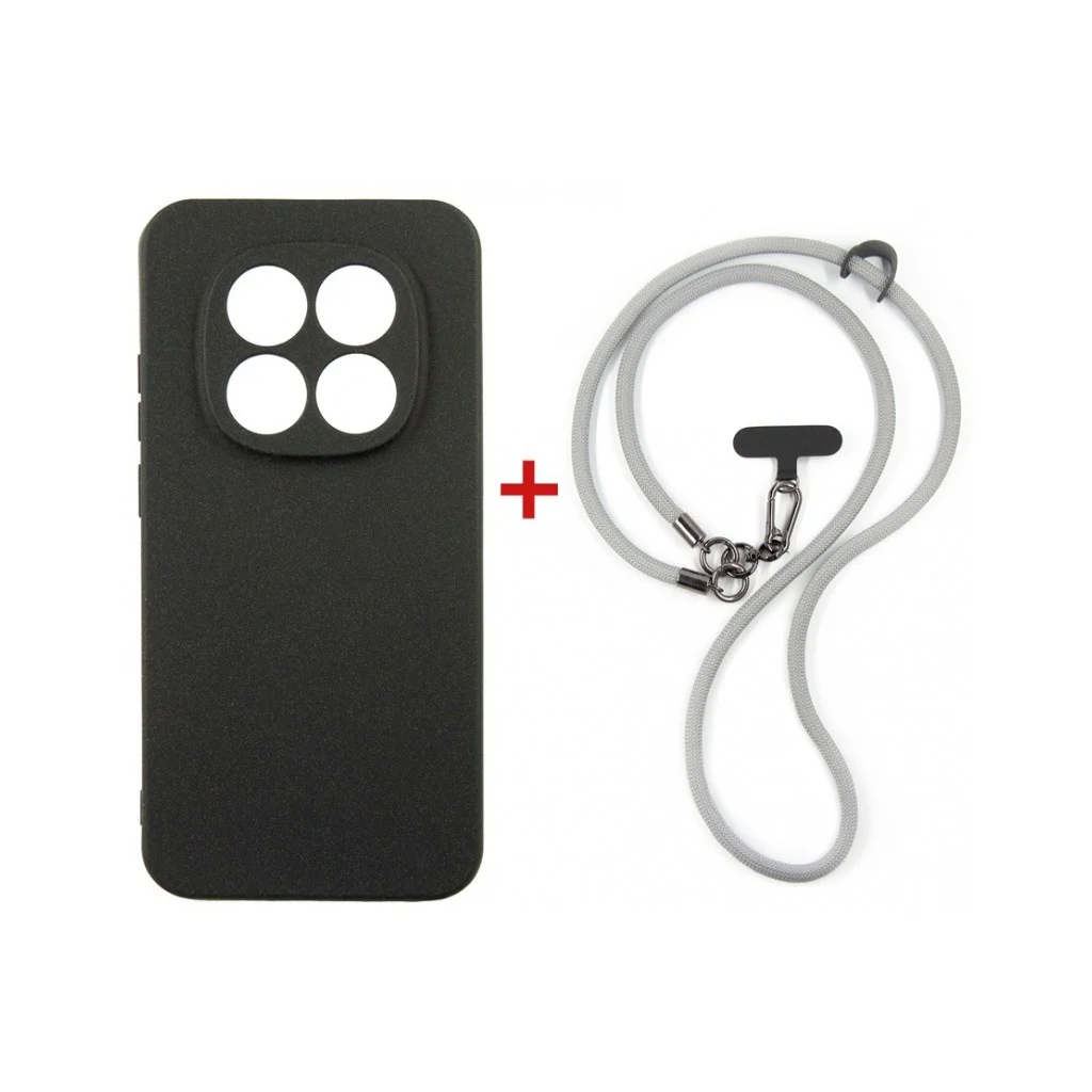 Чохол до мобільного телефона Dengos Case + Cross-body Strap Xiaomi Redmi Note 15 Pro 5G Black+Grey (DG-KM-CCRB-41)
