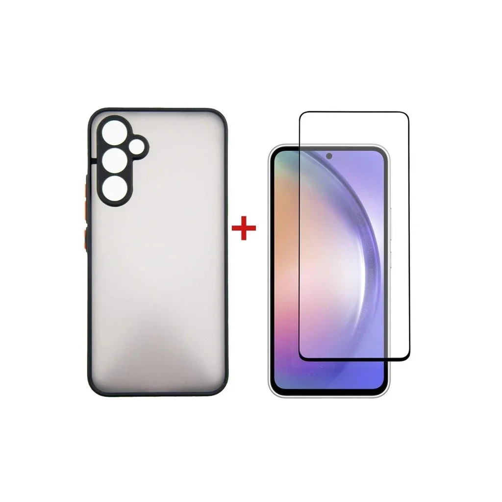 Чохол до мобільного телефона Dengos Kit for Samsung Galaxy A54 case + glass (Black) (DG-KM-26)