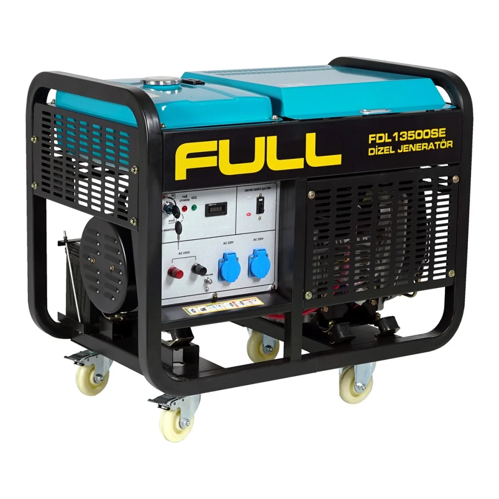 Генератор FULL дизельний FDL13500SE, 230V, 50Hz, 13.75kVA/11kW, 25 л, 3,5 л/год, ручний/стартер (FDL13500SE)
