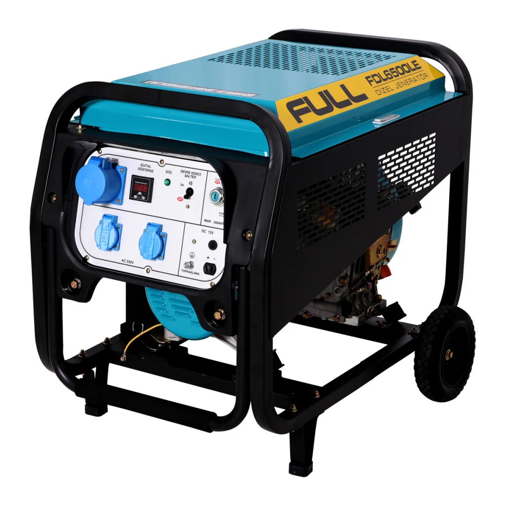 Генератор FULL дизельний FDL6500LE, 230V, 50Hz, 6.2kVA/5kW, 12,5 л, 1,6 л/год, ручний/стартер (FDL6500LE)