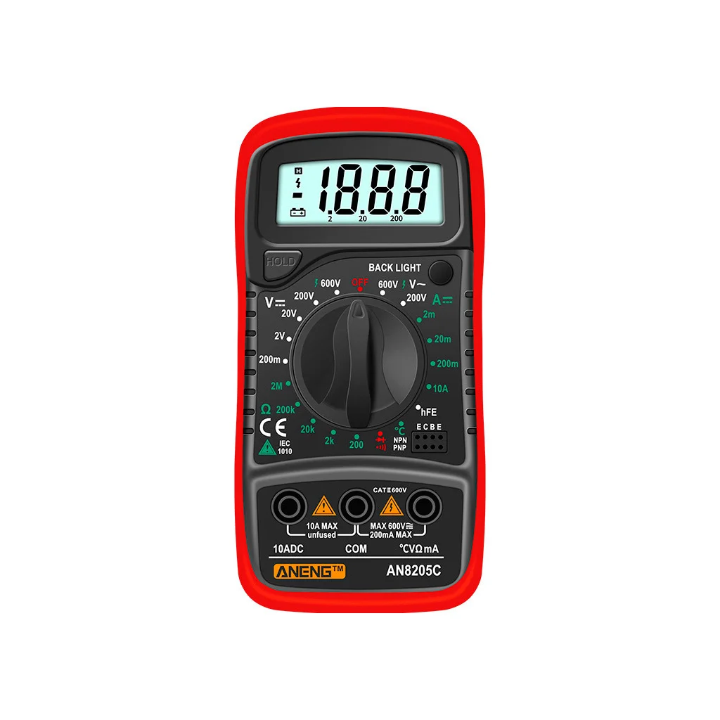 Цифровий мультиметр ANENG AN8205C, V, A, R, T, функция hFE (AN8205C)
