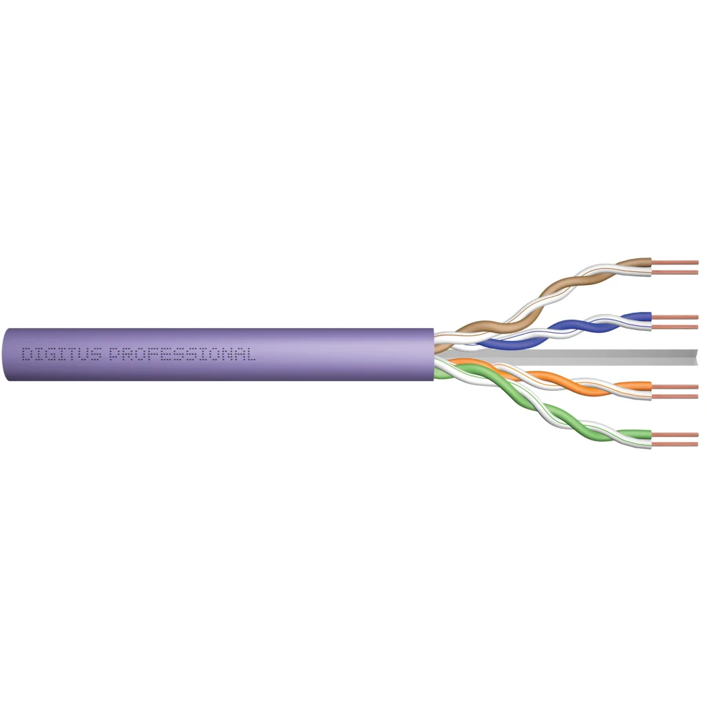 Кабель мережевий Digitus UTP 100м, cat.6, AWG 23/1, CU, LSZH-1, violet (U-UTP) (DK-1613-VH-1)