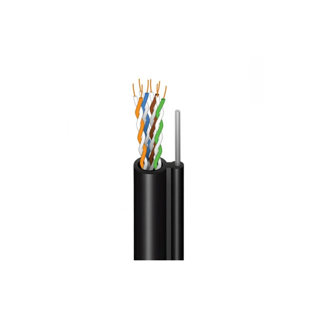 Кабель мережевий FinMark FTP CAT5e 4P 24AWG PE-MR B 305m Drum, зовнішній, трос 7х0,5 мм (279681)