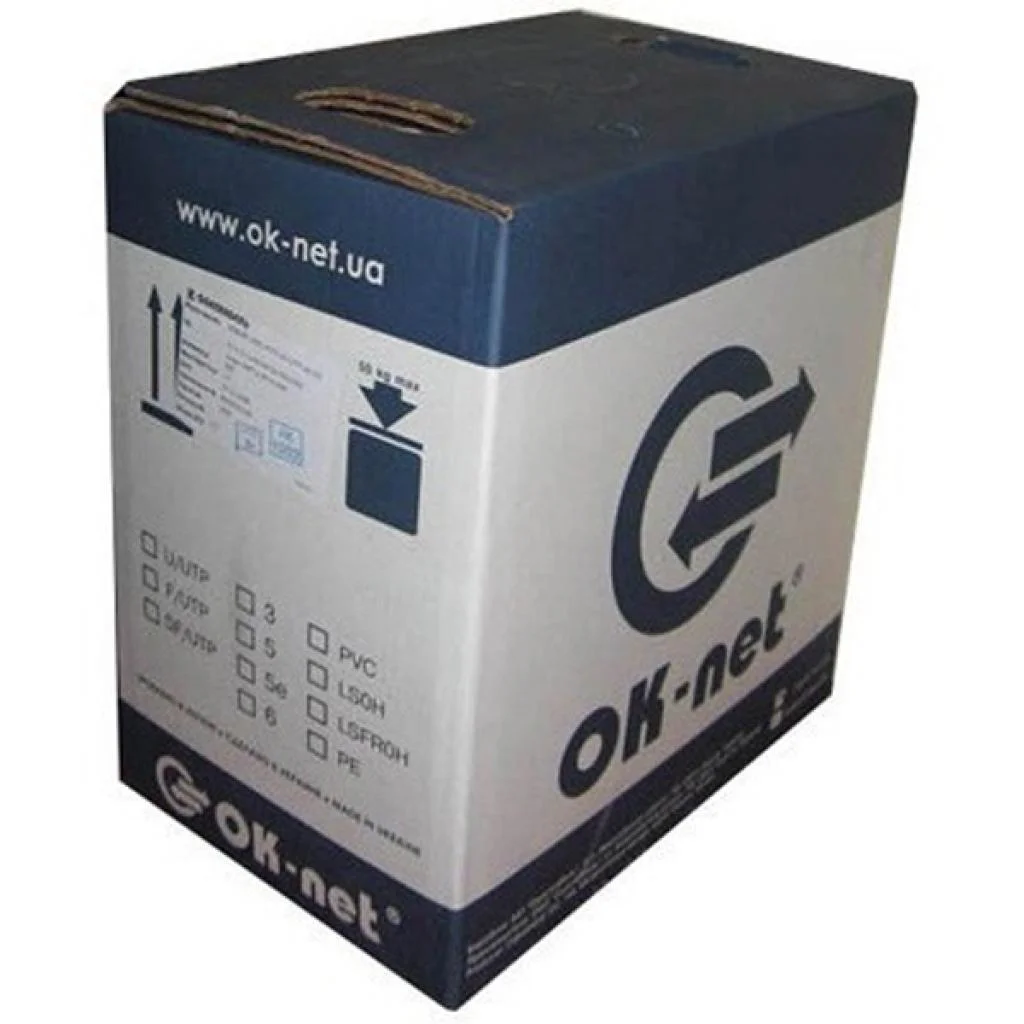 Кабель мережевий OK-Net FTP 305м cat.5 зовнішній (F/UTP-cat.5) (КППЭ-ВП (100) 2*2*0,51)