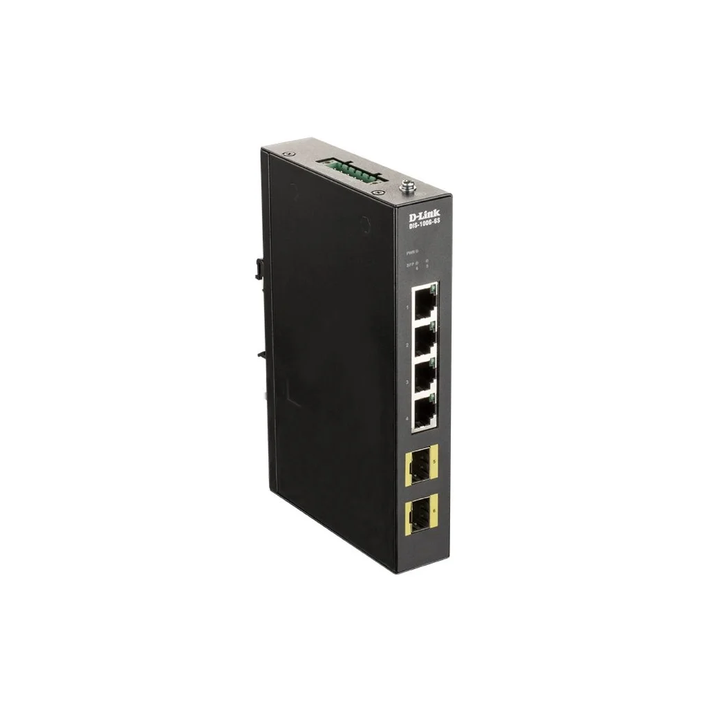 Комутатор мережевий D-Link Промисловий комутатор D-Link DIS-100G-6S 4xGE, 2xSFP, Некерований (DIS-100G-6S)
