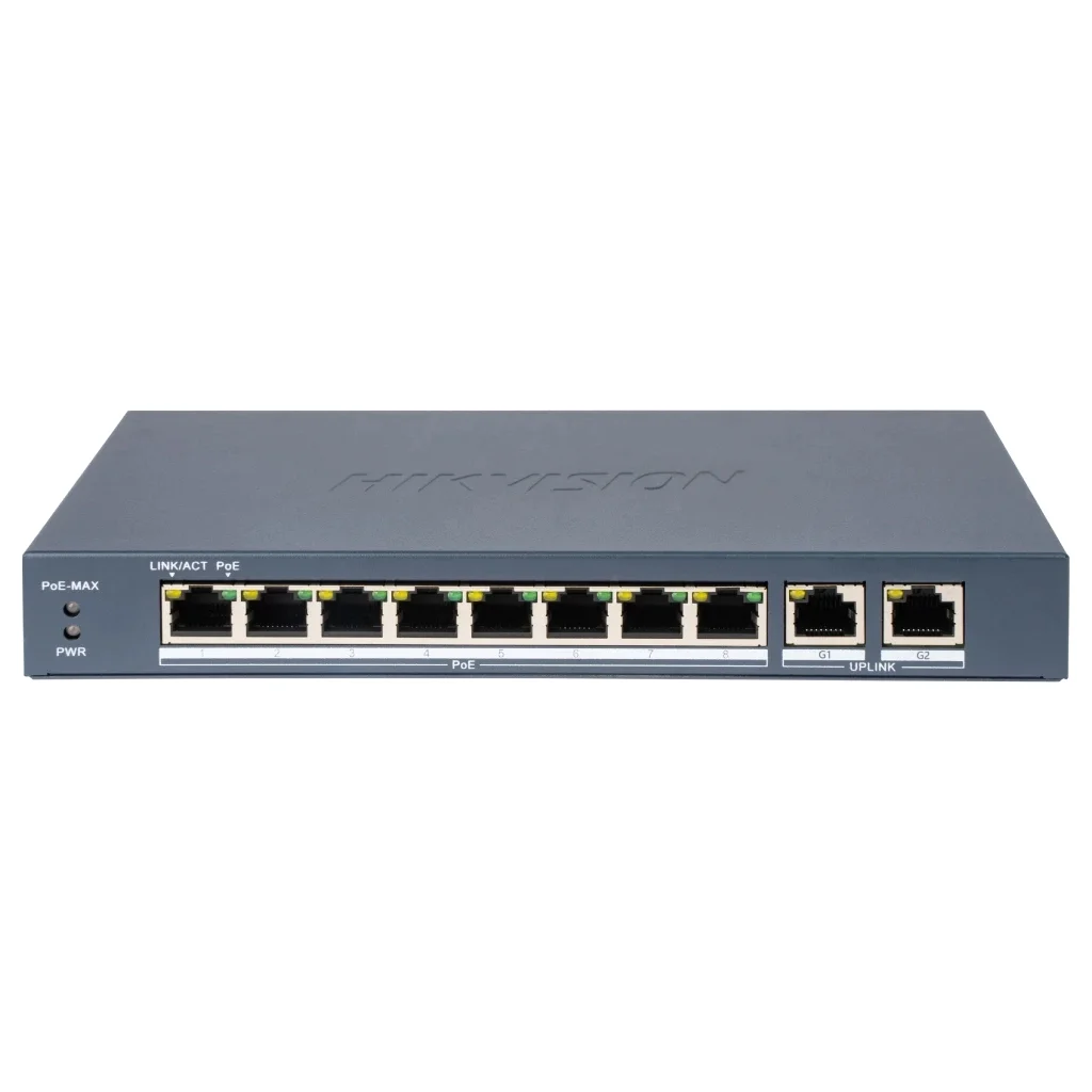 Комутатор мережевий Hikvision DS-3E1310P-EI(B)