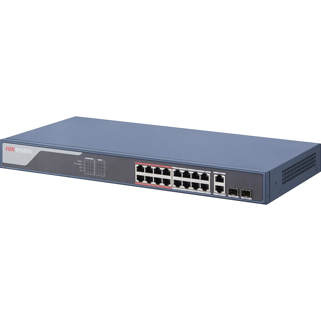Комутатор мережевий Hikvision DS-3E1318P-EI(B)