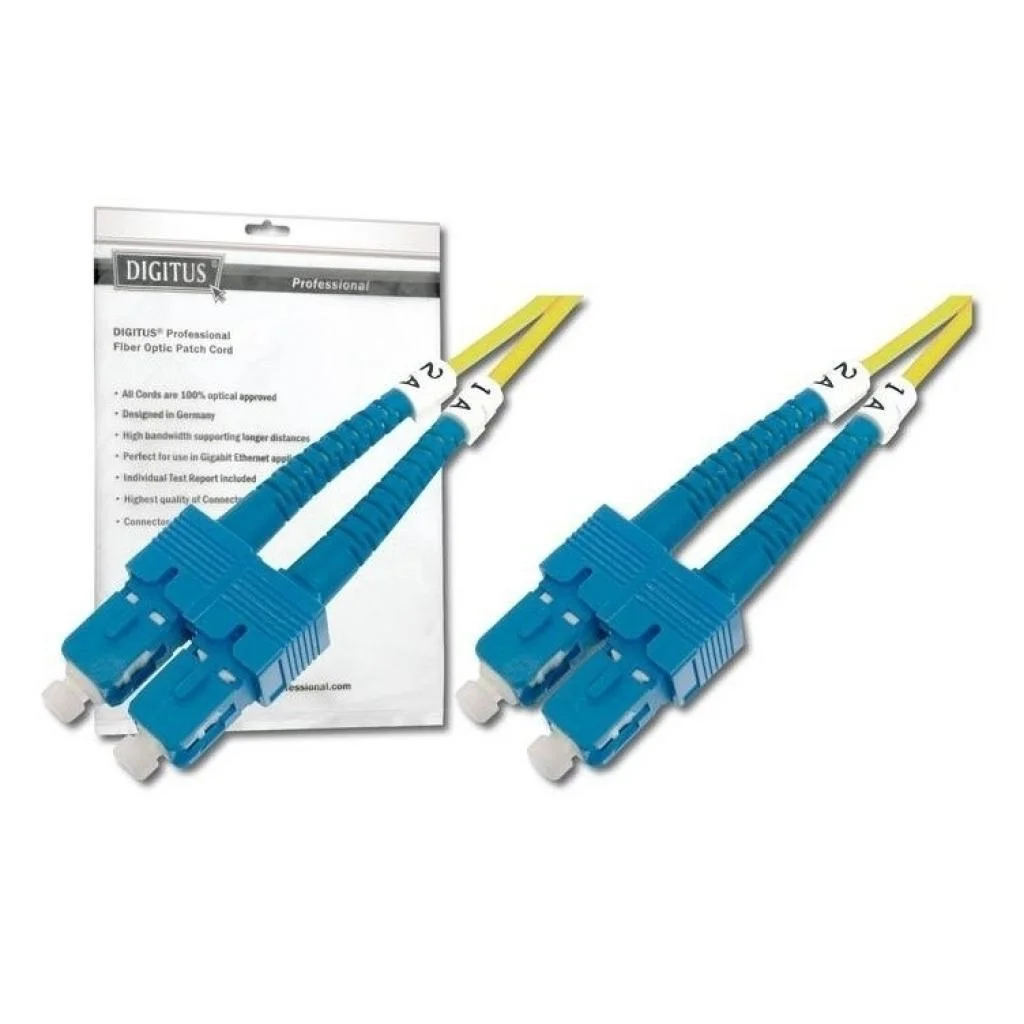 Оптичний патчкорд Digitus SC-SC, SM(OS2), duplex, 1m (DK-2922-01 / UPC-1SCSC(SM)D(ON))