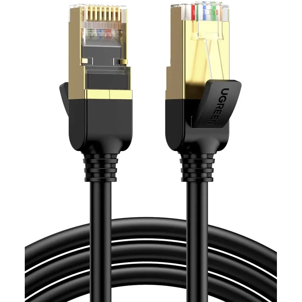 Патч-корд 0.5м, F/FTP cat 7 RJ-45 black Ugreen (U_11229)