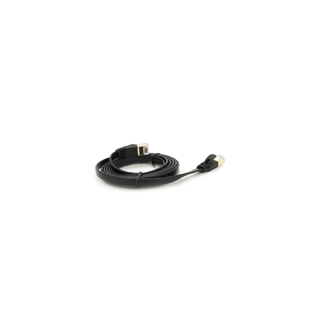 Патч-корд 1.5м UTP cat.7, CU, RJ45, плоский, black Weepda (PCMF-CU7/1.5Bk)