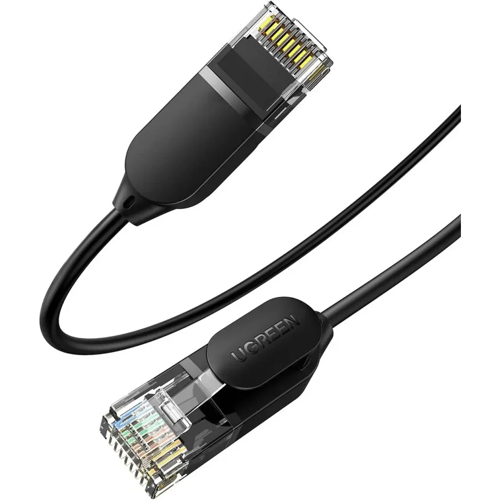 Патч-корд 1.5м, U/UTP CAT 6A Copper Ethernet Cable тонкий(діаметр 2.8мм) NW122 Black Ugreen (70333)