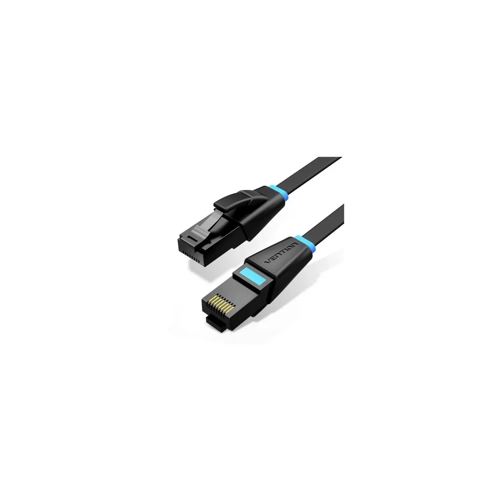 Патч-корд 1m UTP cat 6 RJ-45 flat black Vention (IBABF)