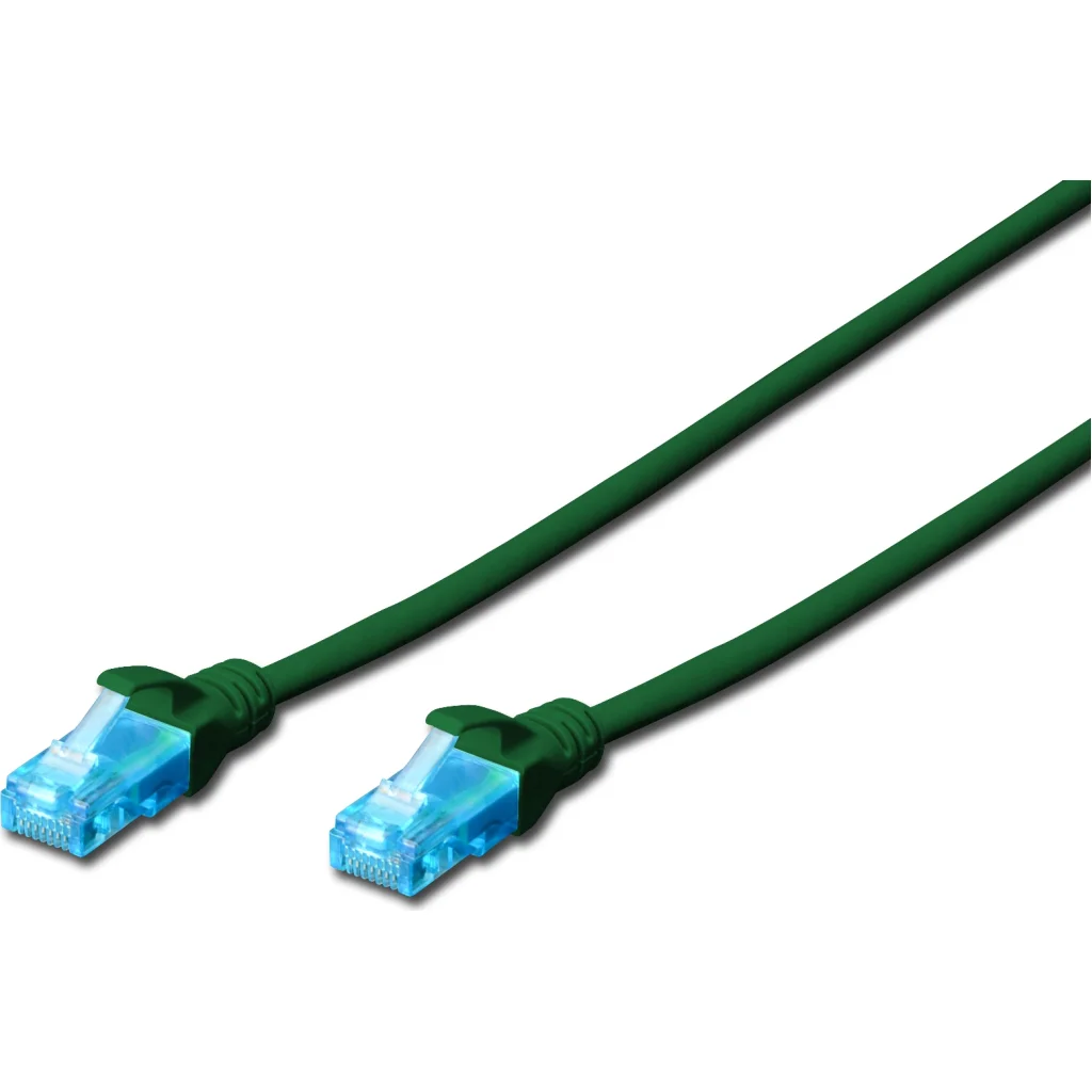 Патч-корд 2м, UTP, cat.5e, AWG 26/7, CCA, PVC, green Digitus (DK-1512-020/G)